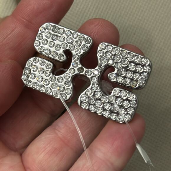 Ganni‎ belt rhinestone embellished logo buckle XS